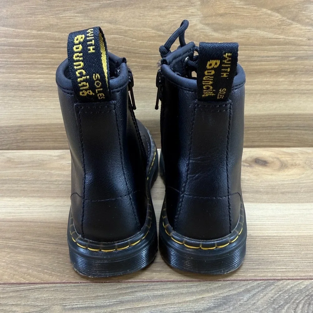 Dr‎ Martens Zavala Little Kids 12 Black Zip Combat Boots Punk Grunge